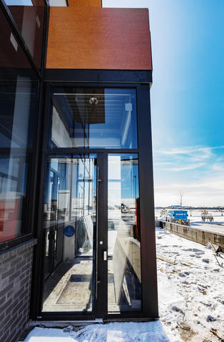 Alumicor Phantom series doors. PPG solarban 60 on grey.